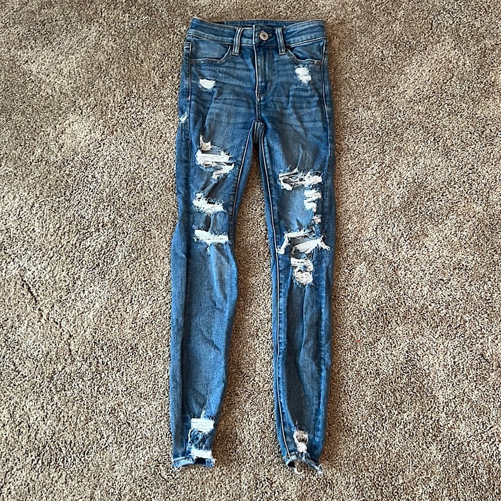 USED American Eagle Jeans Size 00 Short Next Level Stretch